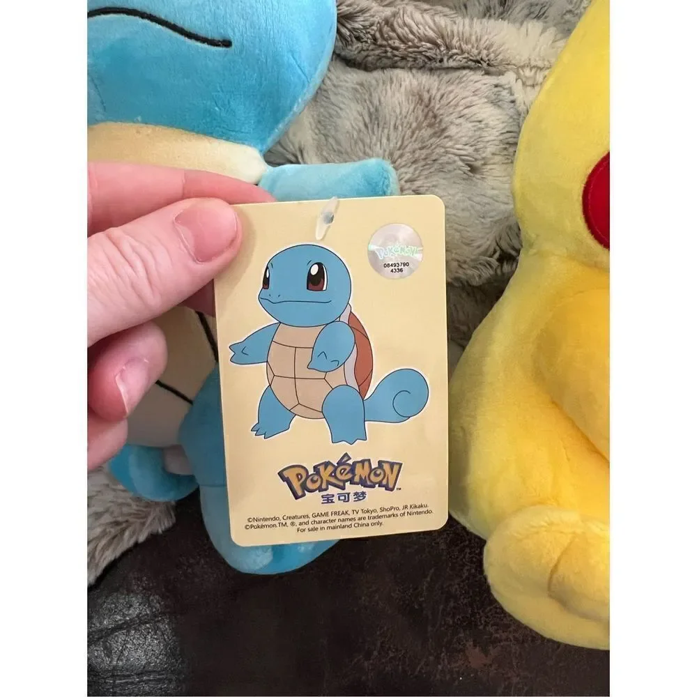 Pokeman Plush Set Pikachu & Squrtle 8”